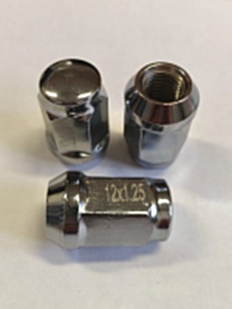 Гайка колесная М12*1,25 (35, ключ 19, конус, закрытая, хром) N0806 20 шт